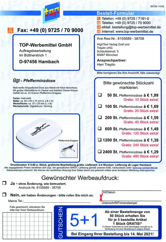Bestellzettel (Bild: TOP Werbemittel GmbH)