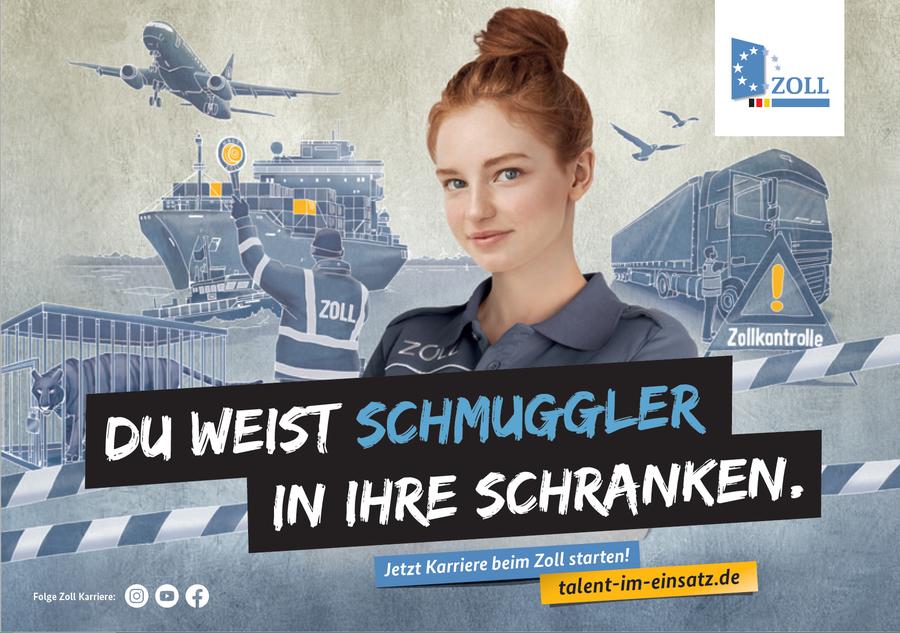 Die Employer-Branding-Kampagne des Zoll läuft digital, per Advertorial  und per Plakat