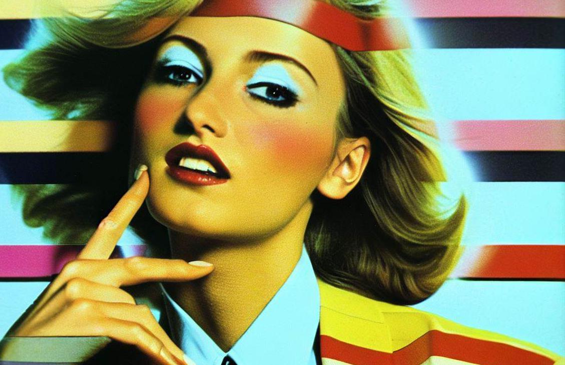 Eine namenlose Werbekampagne im Stil der 1980er Jahre, made by KI (Bild: Bing Image Creator)