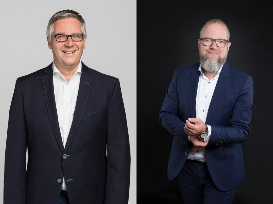 Laudert-Geschäftsführer Jörg Rewer (l.) und IRS-Geschäftsführer Christof Förtsch (Bild: Laudert/IRS)