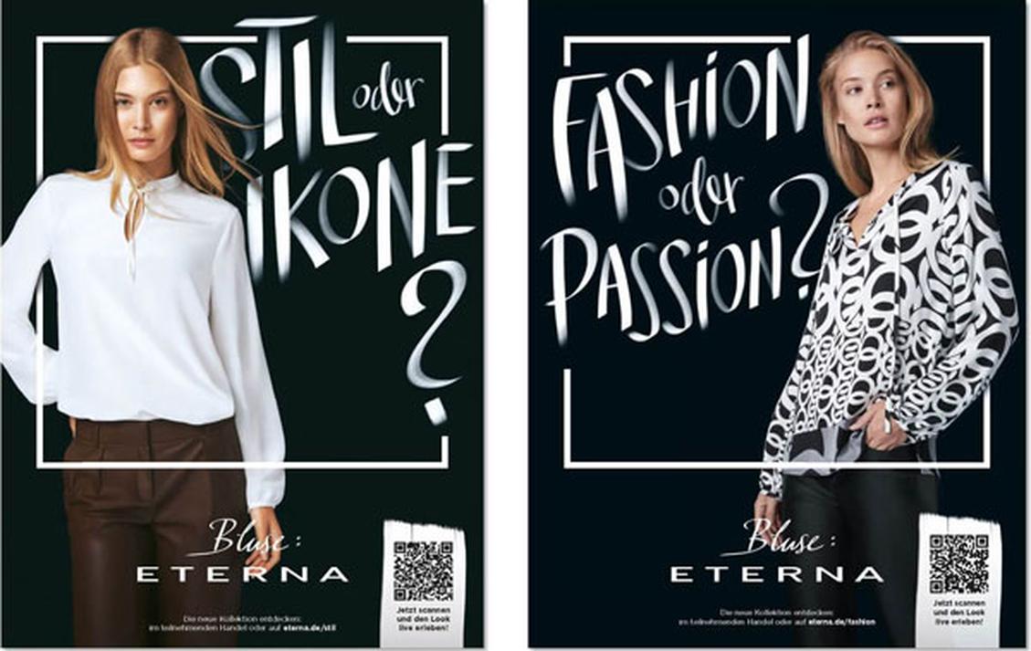 Die Eterna-Kampagne macht aus Printanzeigen Werbeclips. (Bild: Serviceplan Gruppe)