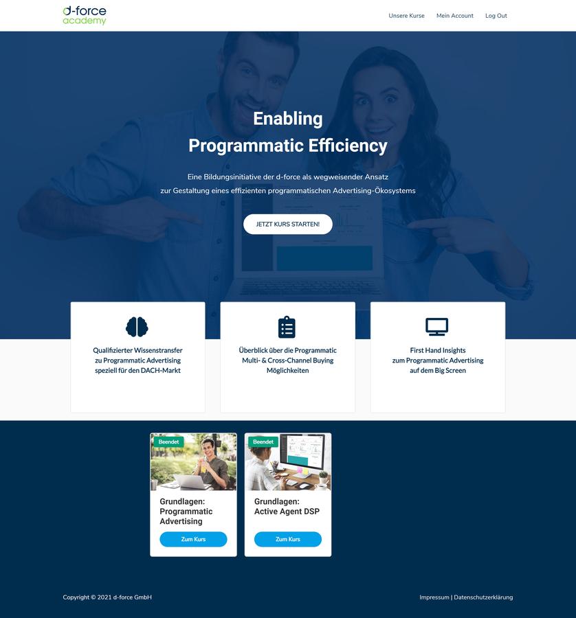 d-force academy Webseite