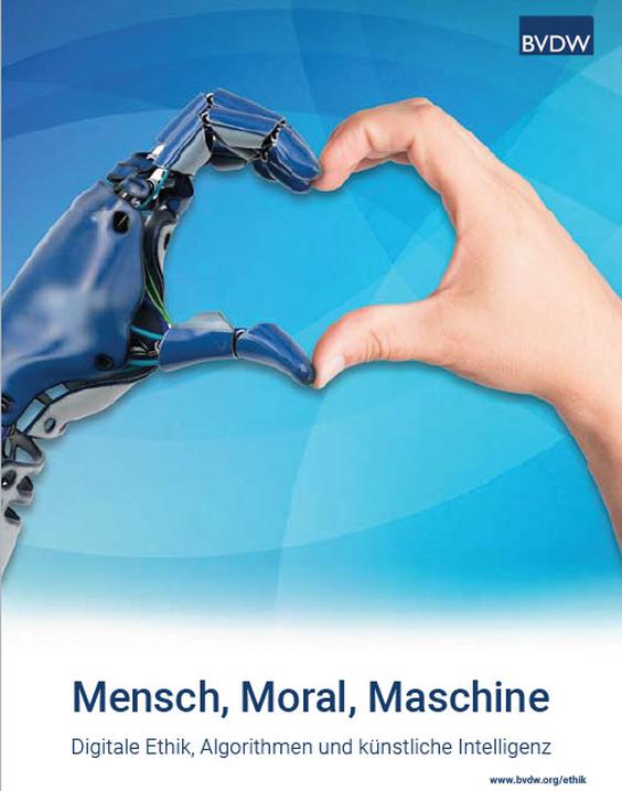 Mensch, Moral, Maschine: Die KI-Publikation Mensch, Moral, Maschine steht auf www.bvdw.org/ethik zum Download bereit. (Bild: BVDW e.V.)