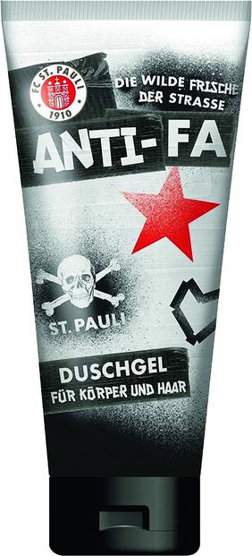 Marketing-Coup: Ende 2018 brachte der FC St. Pauli zusammen mit dem Drogeriemarkt Budni ein Duschgel und ein Handgel (mit antifaschistischer Haltung) heraus. Die limitierten Tuben haben jetzt Sammlerwert. (Bild: FC St. Pauli)