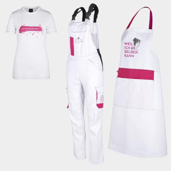 Workwear-Kollektion für DIYFans: Auch nachhaltig produzierte Arbeitskleidung im MissPompadour-Look bietet das Start-up mittlerweile in seinem Onlineshop an. (Bild: Misspompadour)