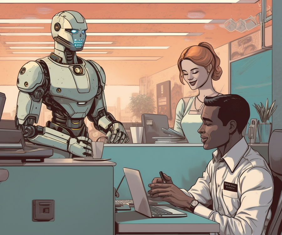 Wendet das Ding sich etwas gerade gegen uns? KI und Cybersecurity sind für IT-Entscheidungsträger die Top-Themen 2024 (Bild: Midjourney/Sebastian Halm)