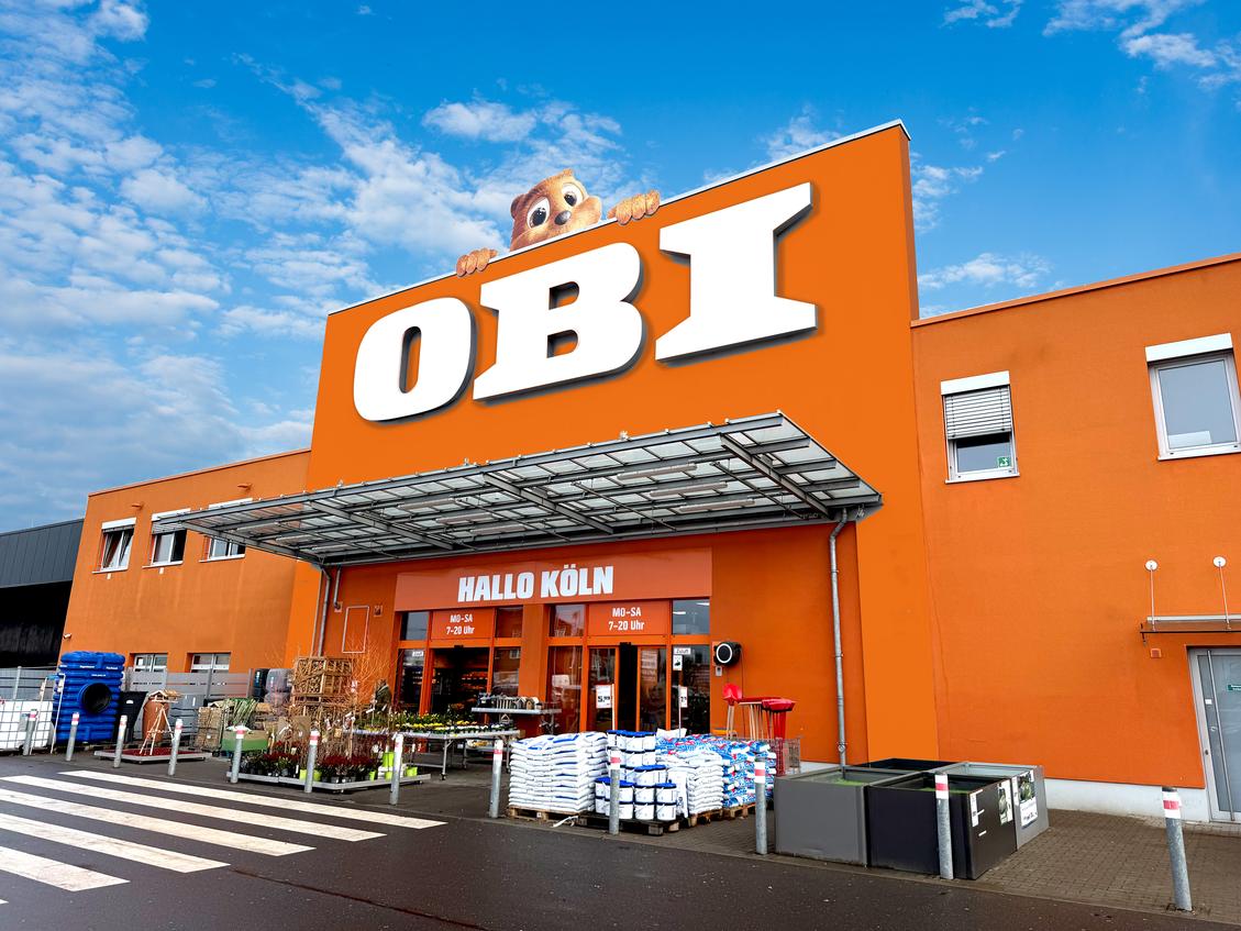 Visualisierung der OBI Marktfassade im neuen Markendesign. (Bild: Obi)