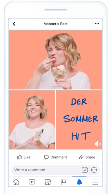 Für Manners Knuspino entwickelte Virtual Identity eine Vertical-Video-Kampagne (Bild: Screenshot Facebook)