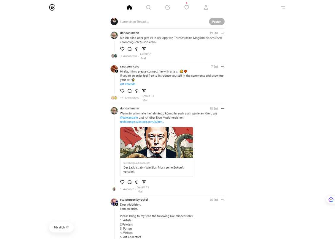 Threads orientiert sich an seinem großen Vorbild (Bild: Screenshot)