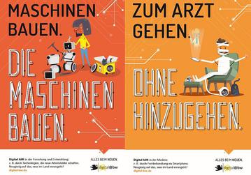 Postermotive der Digitalisierungs-Kampagne.