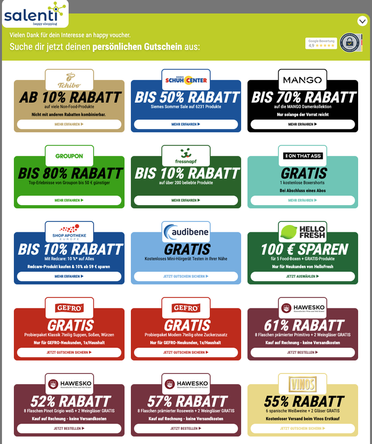 Happy Voucher filtert Zielgruppen