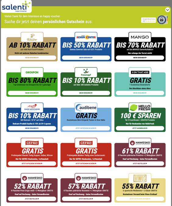Happy Voucher filtert Zielgruppen (Bild: Salenti)