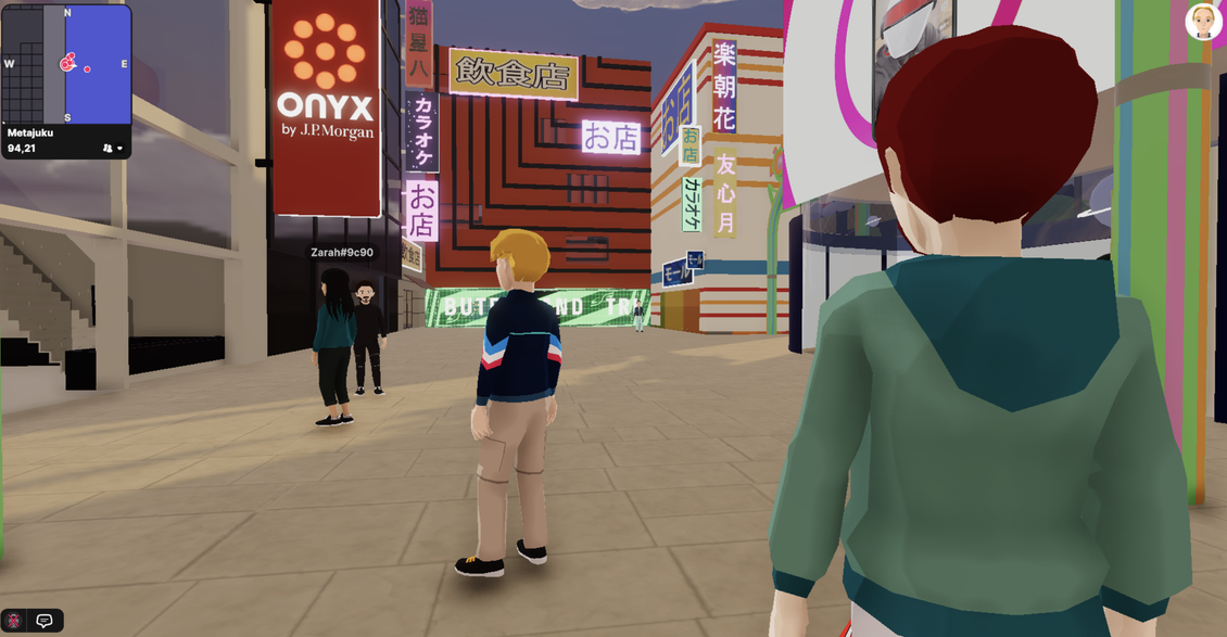 JP Morgen mit seiner virtuellen 3D-Onyx Lounge im Decentraland. (Bild: Decentraland)