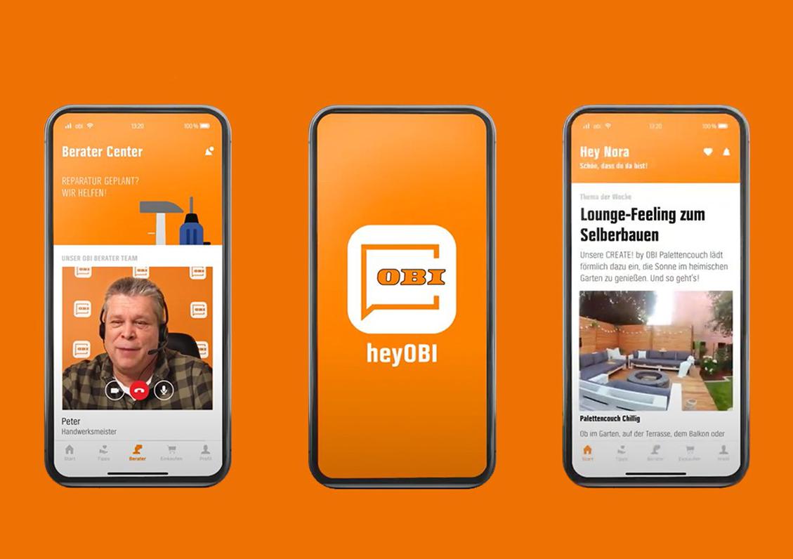 In der heyOBI App bietet OBI auch den direkten Draht zum Mitarbeiter. (Bild: OBI)