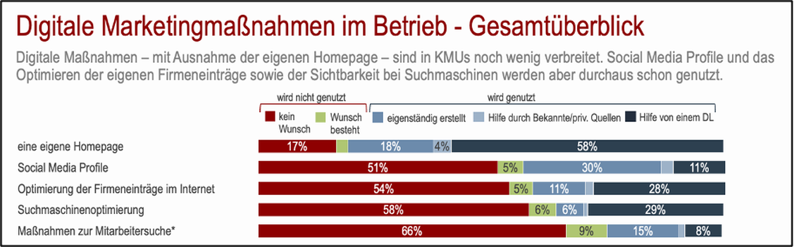  Gesamtüberblick digitale Marketingmaßnahmen in deutschen KMUs (Grafik: SELLWERK)